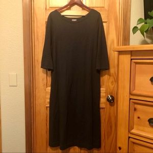 Womens J Jill Charcoal Gray 3/4 Sleeve Midi Maxi Straight Sweater Dress XLP